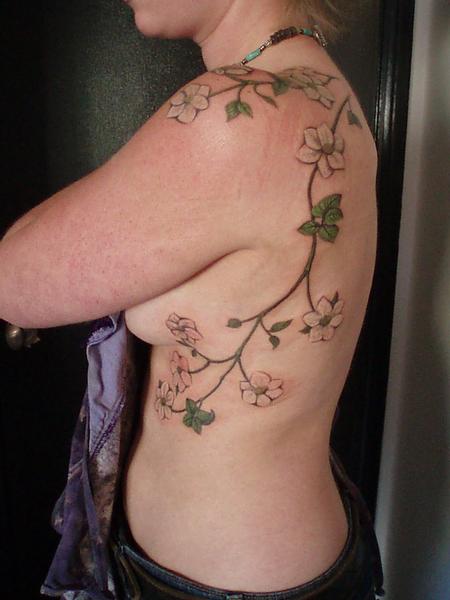 Tattoos - Vine and flowers - 62428
